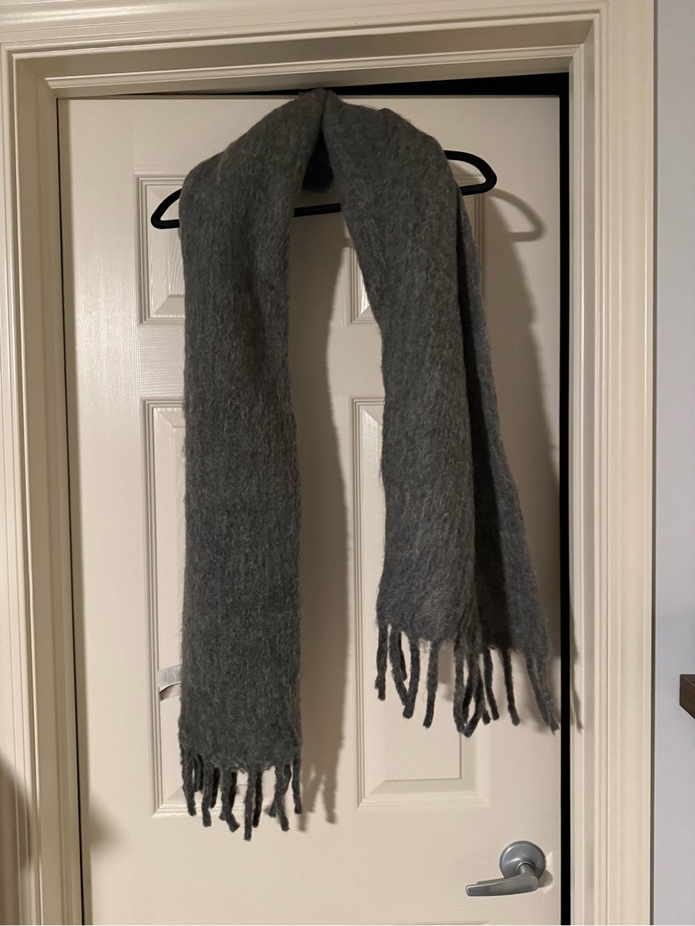 LOFT Heather Gray Fringe Scarf